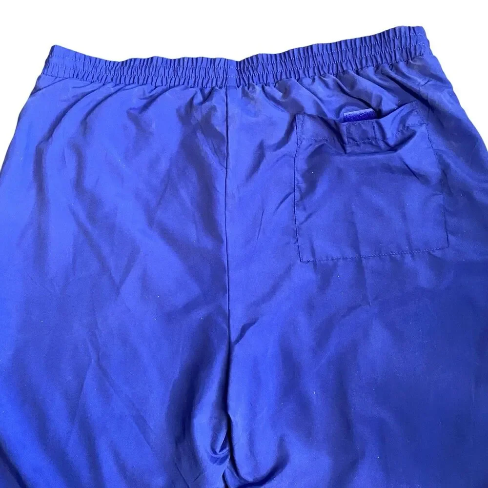VTG Bill Blass Menswear Joggers Track Pants Lined Royal Blue Ankle Zippers Sz L